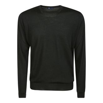 Hindustrie Truien & Vesten, Heren, Groen, M, Wol, Groene Merino Wol Crewneck Trui