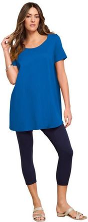 Roaman's Plus Size Cotton Ultimate Scoopneck Swing Tunic in Vivid Blue at Nordstrom, Size 16