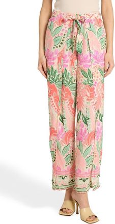 Caribbean Joe Breezy Wide Leg Pants in Pink Multi at Nordstrom Rack, Size X-Large
