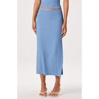 ASTR the Label Milana Rib Midi Skirt in Blue at Nordstrom, Size X-Large