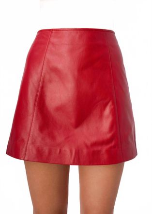 Cami NYC Cillian Genuine Leather Mini Skirt In Poppy