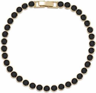Ettika Cubic Zirconia Tennis Necklace in Black at Nordstrom