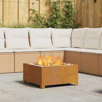 vidaXL Focolare Marrone 60 X 60 X 30 Cm Acciaio Corten - Vidaxl