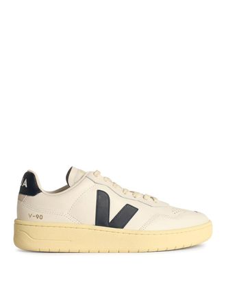 Veja V-90 White Leather Sneakers