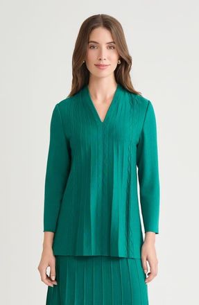 Ming Wang Tonal Multi-Stitch Flared Soft Knit Tunic in Everest at Nordstrom, Size 1 X
