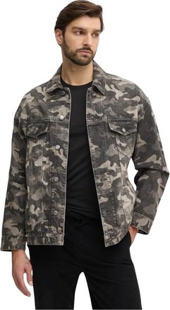 Michael Kors Camouflage Denim Jacket - Heren - Spijkerjassen - Grijs - L/Xl - Denim - Jassen
