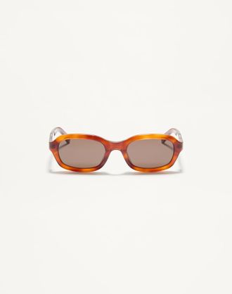 Valentino Occhiale Rettangolare In Acetato unisex HAVANA/MARRONE 51