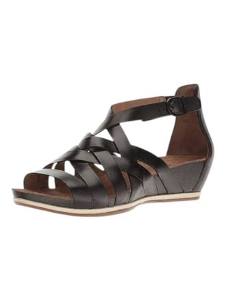 Dansko Womens Vivian Wedge Sandals In Graphite