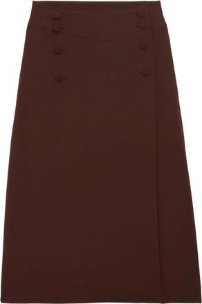 Ines De La Fressange Fluid Tales rok - Dames - Midirokken - Bruin - XS - Satijn - Rokken