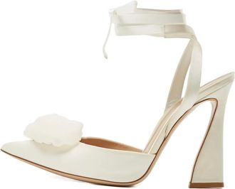 Gianvito Rossi Pumps con applicazione a fiori - Bianco