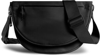 Generic Women Crossbody Bag with Crescent Design, Adjustable Strap Fashion Nylon Folding Crescent Moon Small Sling Chest Bag (Black)