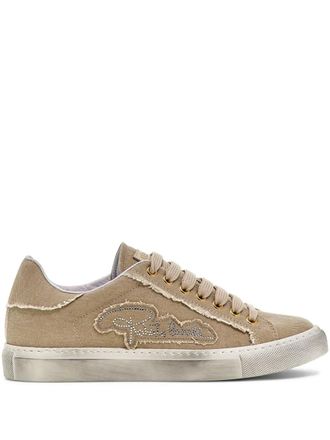 Roberto Cavalli logo-studded lace-up sneakers - Brown