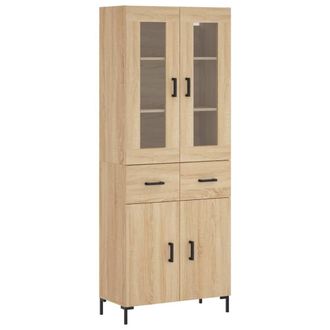 Berkfield Home Highboard Sonoma Oak 69.5x34x180 cm Engineered Wood in Brown
