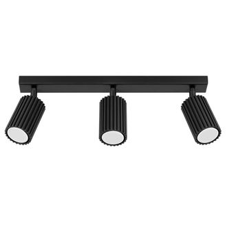 Wonderlamp L&aacute;mpara de techo con 3 focos en relieve negro orientables