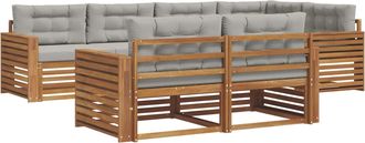 vidaXL Conjunto De Sof&aacute;s De Exterior 7 Uds. Gris Natural Y Claro Vidaxl