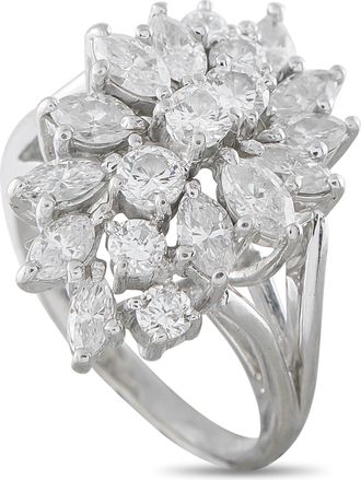 Luxury Bazaar 14K White Gold 2.48ct Diamond Cluster Ring MF07-081226