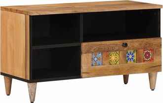 vidaXL Mueble De Tv Natural 80 X 33 X 46 Cm Madera De Mango Maciza Vidaxl