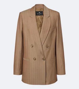 Etro Striped double-breasted wool blazer