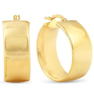 Pompeii3 14K Yellow Gold Classic High Polished 19mm Womens Hoops Earrings