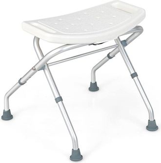 Costway Costway - Taburete De Ba&ntilde;o, Ajustable En Altura De 3 Niveles, Taburete De Ducha Antideslizante Con Asas, Capacidad De Carga Hasta 150 Kg, Para Mayores
