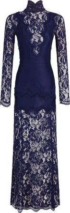 Paco Rabanne Lace-panelled High-neck Maxi Dress