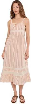 Toad&Co Airscape Tank Top Midi Dress Womens Dress Dusty Cedar Stripe Dobby : SM, Cotton