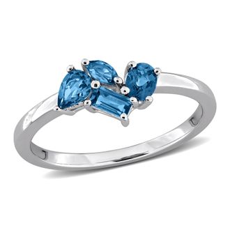 Mimi & Max Multi-Gem Cluster Ring Sterling Silver