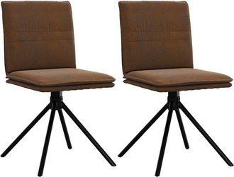 vidaXL Silla de comedor cuero sintético marrón Vidaxl