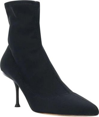 Sergio Rossi Black Slouchy Stretch Suede Ankle Boots Size 40