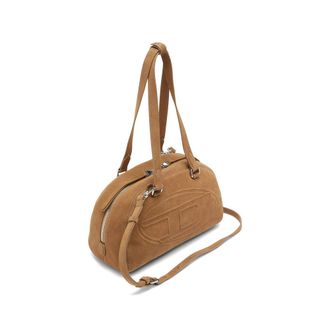 Diesel Oval D Logo Leather Tote Bag - Brown
