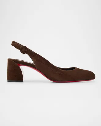 Christian Louboutin 55mm So Jane Suede Slingback Pumps