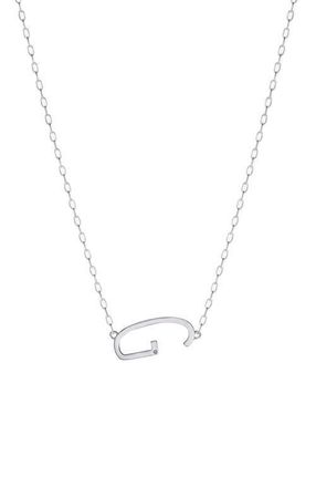 Alex and Ani Silver Elongated Initial Pendant Necklace in Silver - G at Nordstrom