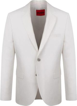 HUGO BOSS Linnenmix blazer - Heren - Blazers - Wit - M - Linnen - Jassen