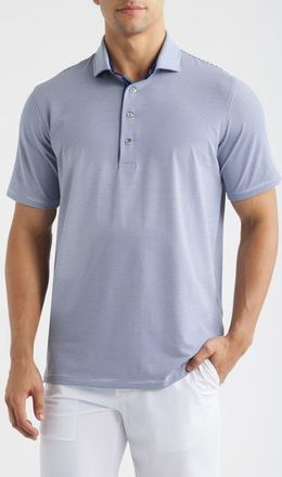 Greyson Saranac Stripe Performance Golf Polo in Arctic/Falcon at Nordstrom, Size Xx-Large