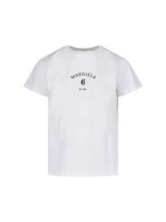 Maison Margiela White Minimalist Logo Stitch Cotton T-Shirt