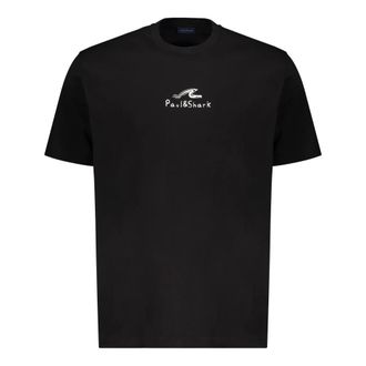 Paul & Shark Paul & Shark, T-Shirts, male, Black, Size: 2XL Logo Cotton T-Shirt