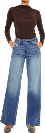 Kancan Santa Monica High Rise Wide Leg Jeans In Medium Indigo Wash