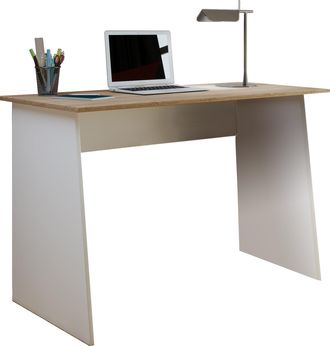 ebuy24 Mesa De Ordenador Vcm Dimensiones Aprox. Al. 74 X An. 110 X P. 50 Cm Paneles Laterales Elegantes Escritorio - Masola Maxi (blanco / Roble Sonoma)