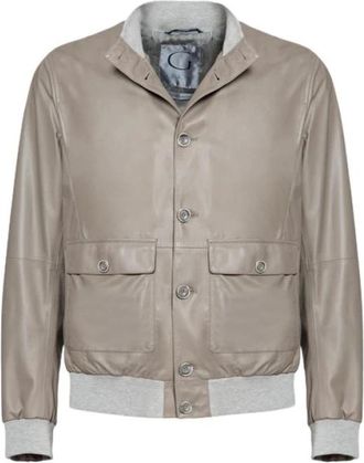 Gimos Leren Polo Jas - Heren - Leren en Su&egrave;de Jassen - Beige - 2XL - Leer - Jassen