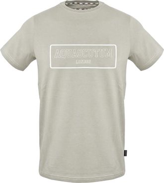 Aquascutum Heren T-shirt katoen met logo (Grijs)