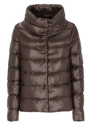 Herno Dark Brown Boxy Quilted Down Jacket