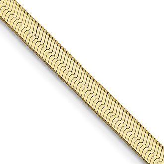 Diamond2Deal 10k Yellow Gold 3mm Silky Herringbone Chain Necklace