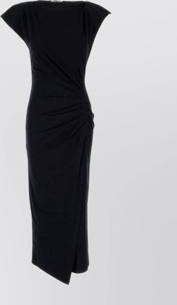 Isabel Marant cotton jersey boat neck pleated midi dress