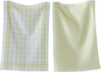 Tag Classic Yellow Cotton Dishtowel Set of 2 Checked Solid at Nordstrom