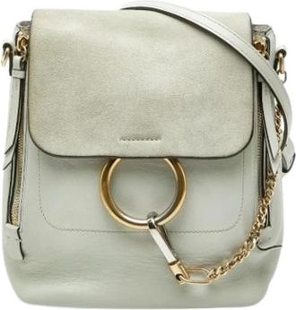 Chlo&eacute; Pre-owned Rugzak Schoudertas - Dames - Vintage Rugzakken - Grijs - ONE Size - Leer - Vintage