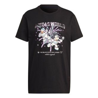 adidas (WMNS) adidas Disney Graphic T-Shirt Asia Sizing Black Purple HL9050