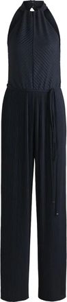 BOSS pliss&eacute;-effect sleeveless jumpsuit - Black