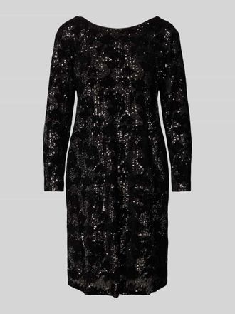 Kaffe Knielanges Kleid mit Paillettenbesatz Modell gritt in Black, Gr&ouml;&szlig;e XL