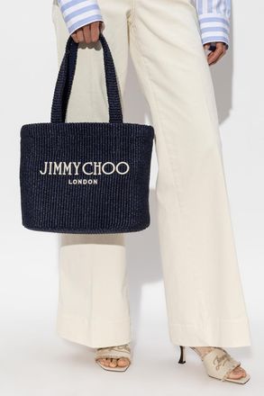 Jimmy Choo London Beach Medium Shoulder Bag, Womens, Navy Blue
