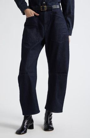 Nili Lotan Shon Barrel Jeans in Indigo Rinse at Nordstrom, Size 27